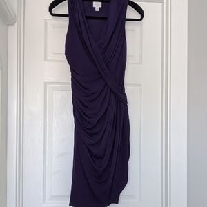 Suzi Chin for Maggy Boutique Purple Asymmetrical Ruched Mini Dress
